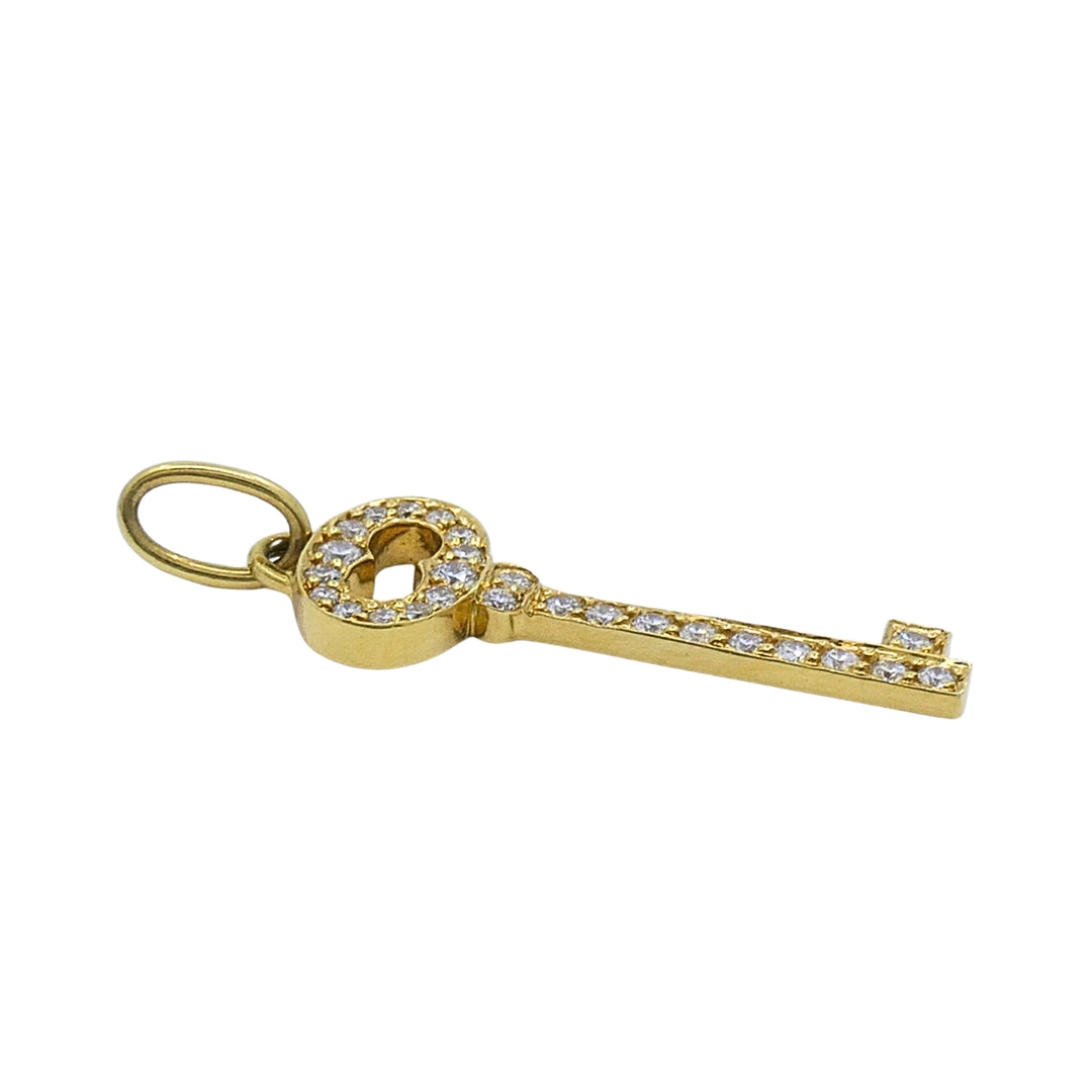 Tiffany & Co. 18k Yellow Gold Diamond Key Pendant