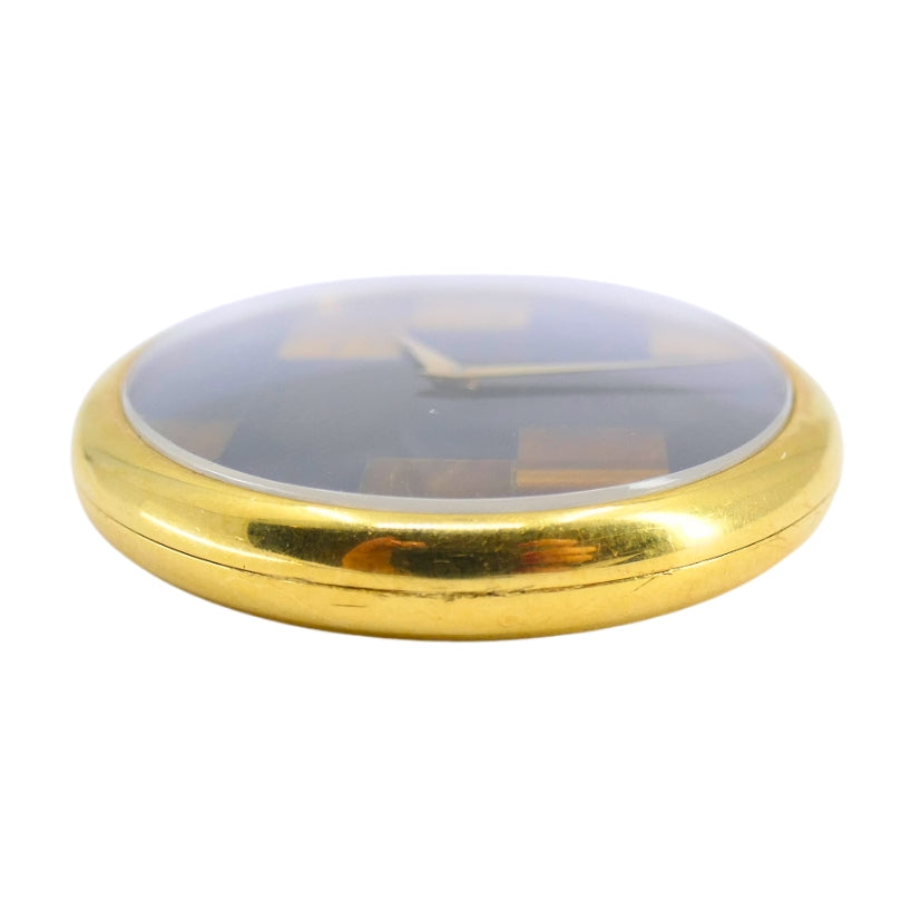 Vintage Chopard Watch 18k Gold Pendant Tiger’s Eye Black Onyx