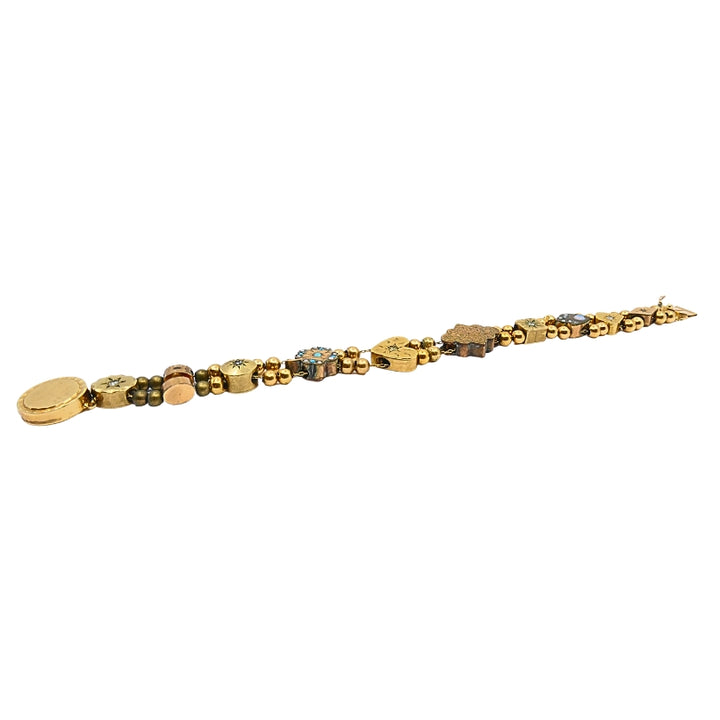 Antique 14k Gold Slide Bracelet Gemstones