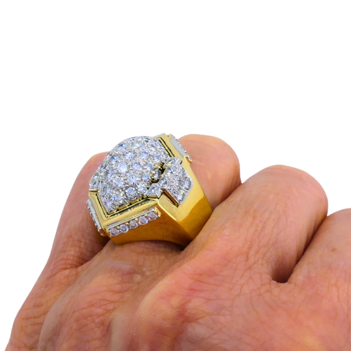 Vintage David Webb 18k Gold Platinum Diamond Ring