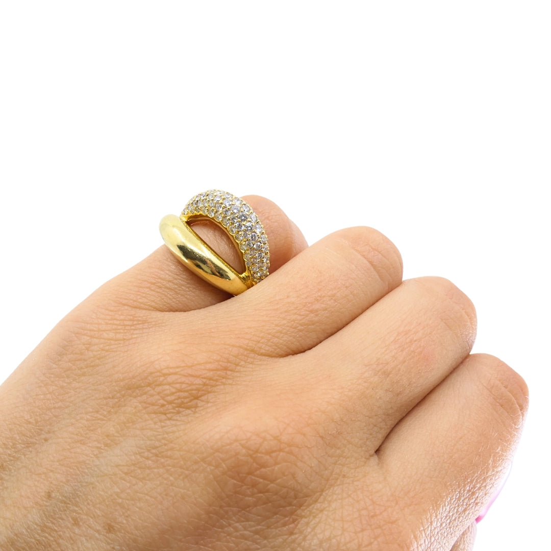 Mauboussin Paris 18k Gold Pavé Diamond Ring