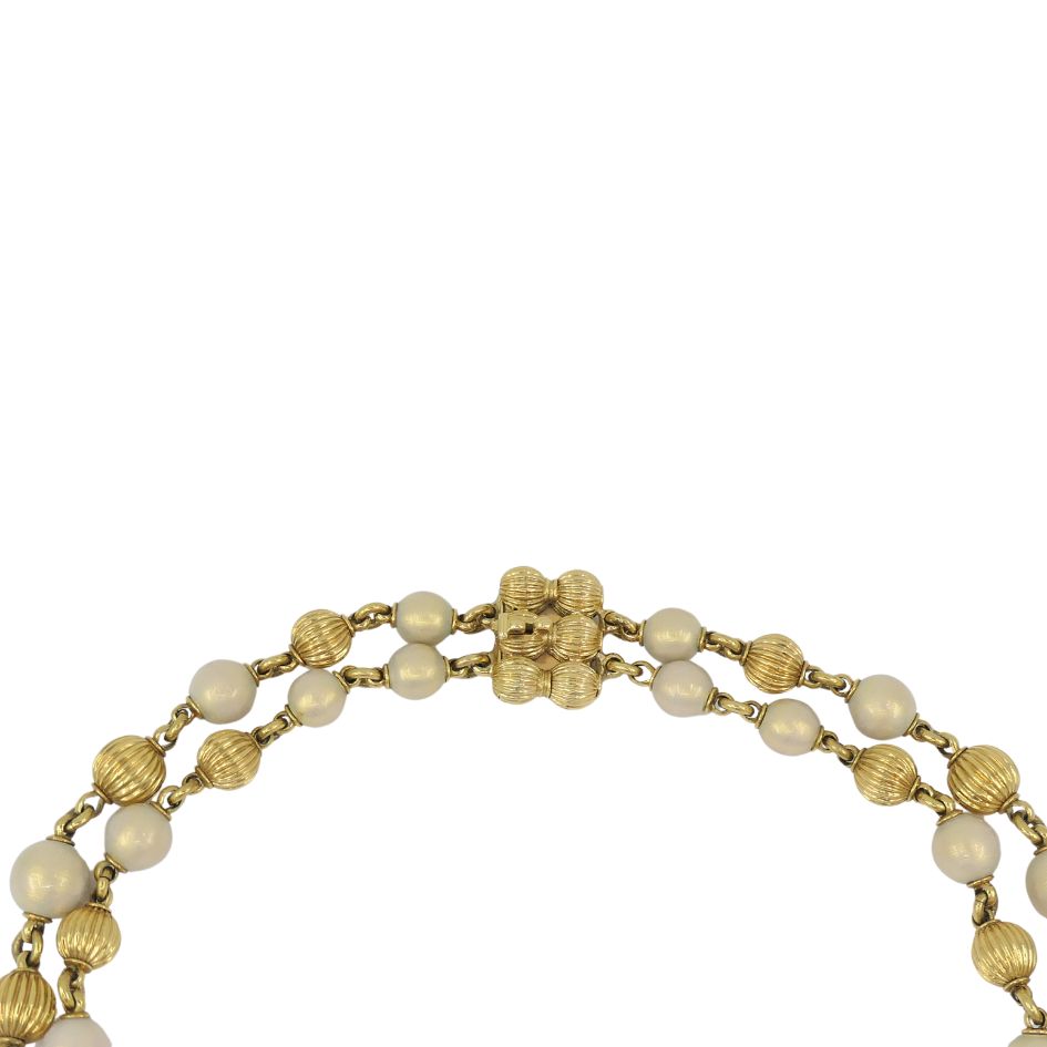 Vintage Tiffany & Co. 18k Gold Enamel Beaded Necklace