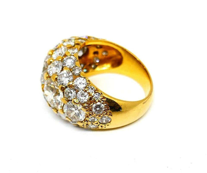 Vintage Yellow Gold Diamond Cocktail Dome Ring