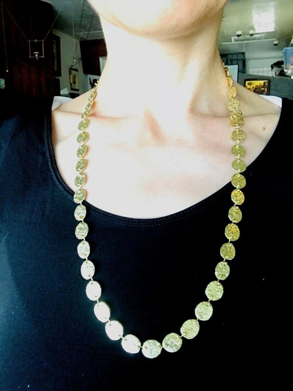 Jennifer Meyer Hammered 18k Yellow Gold Necklace