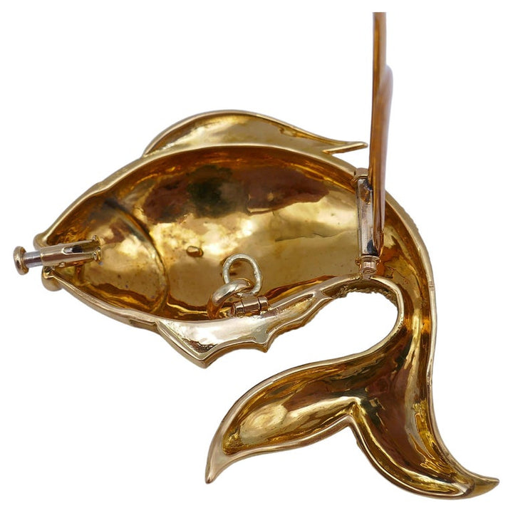 Boucheron Pendant Gold Brooch Fish