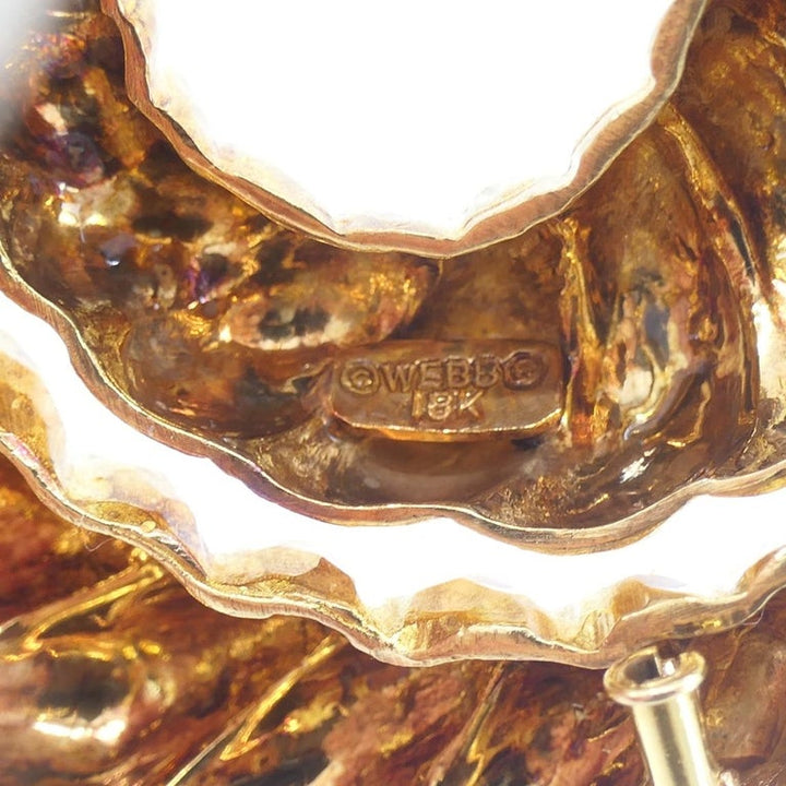 David Webb Brooch 18k Gold Spiral Design Hammered Gold