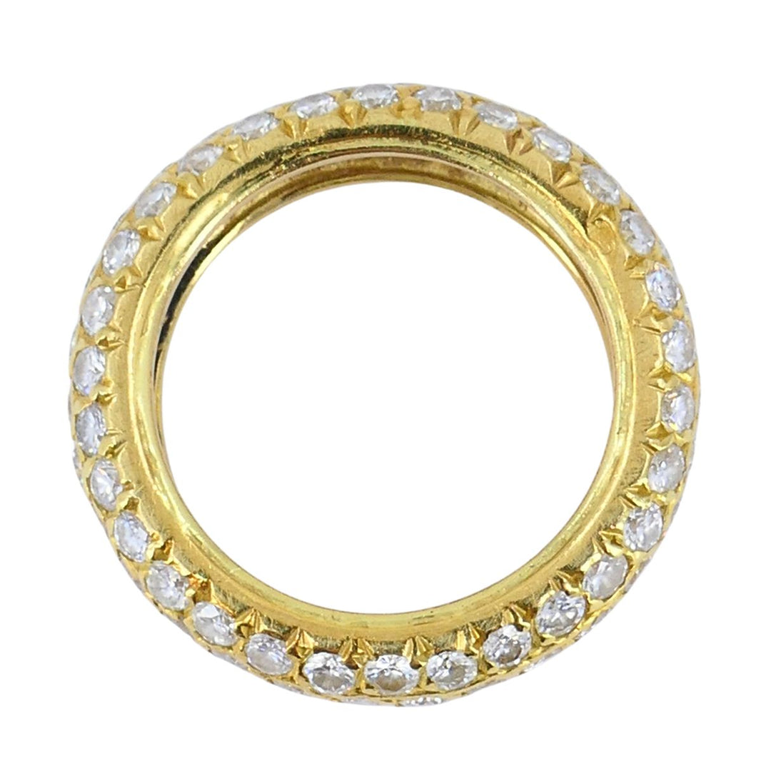 French 18k Gold Diamond Vintage Band Ring