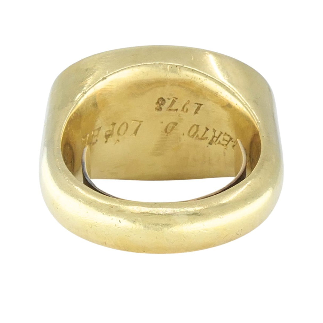 Vintage 1978 Egyptian Revival 18k Gold Signet Ring