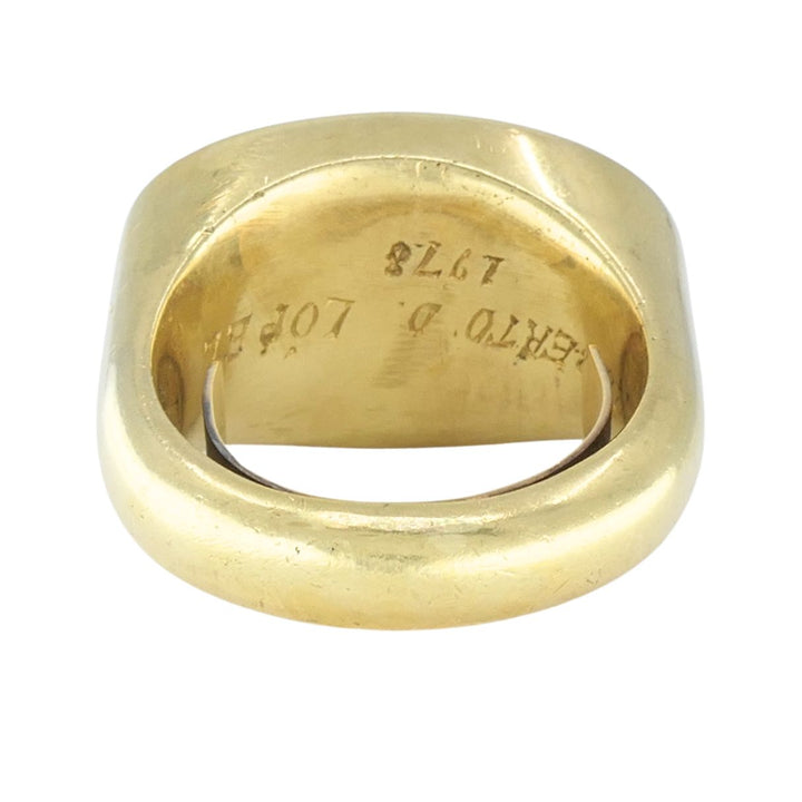 Vintage 1978 Egyptian Revival 18k Gold Signet Ring