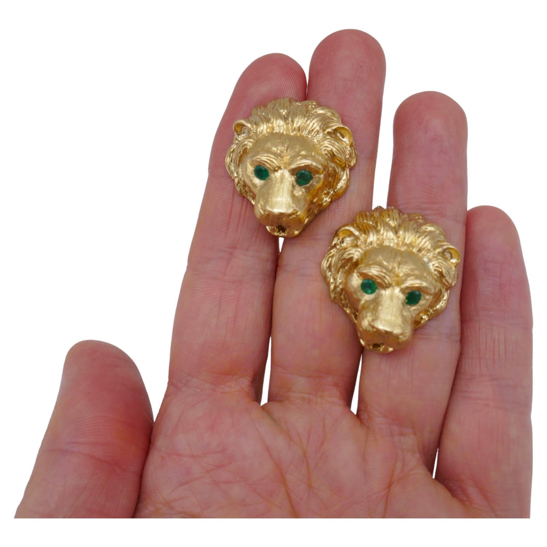 Van Cleef & Arpels Leo Cufflinks 18k Gold Emerald