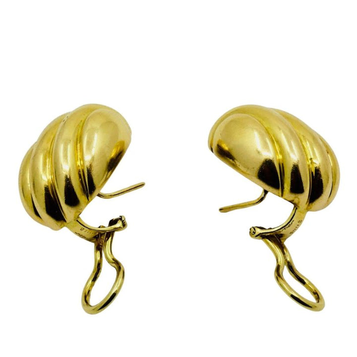 Cartier Earrings 18k Gold Shell Design