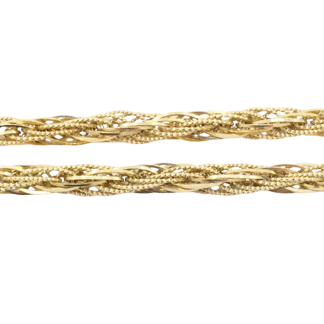 Vintage Necklace 14k Gold Citrine Diamond Pendant Twisted Rope Chain