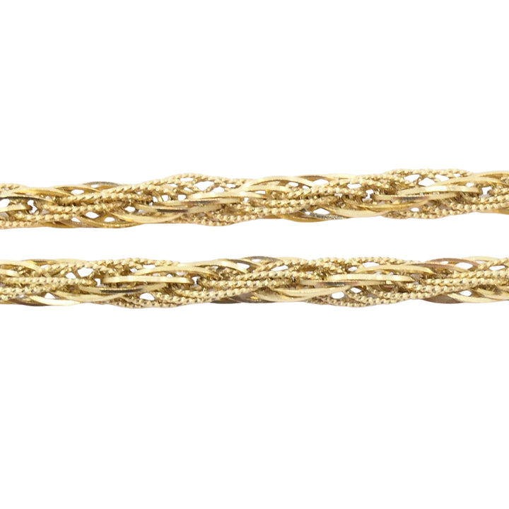 Vintage Necklace 14k Gold Citrine Diamond Pendant Twisted Rope Chain