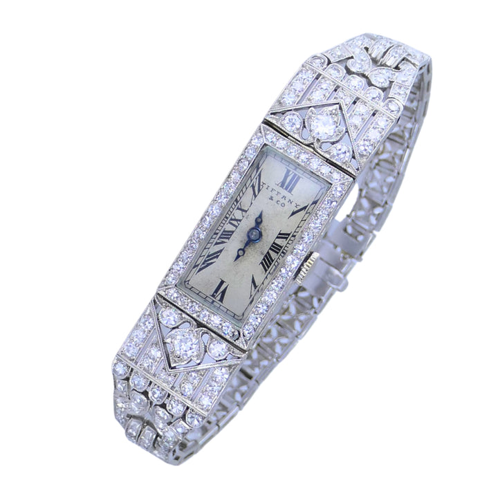 Tiffany & Co. Art Deco Diamond Platinum Ladies Watch, circa 1925