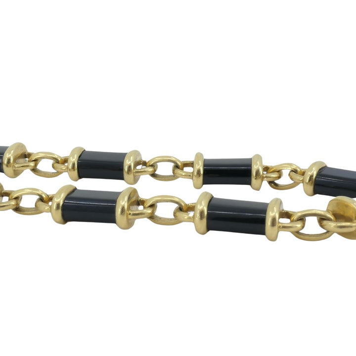 Van Cleef & Arpels 18k Gold Onyx Chain Link Necklace