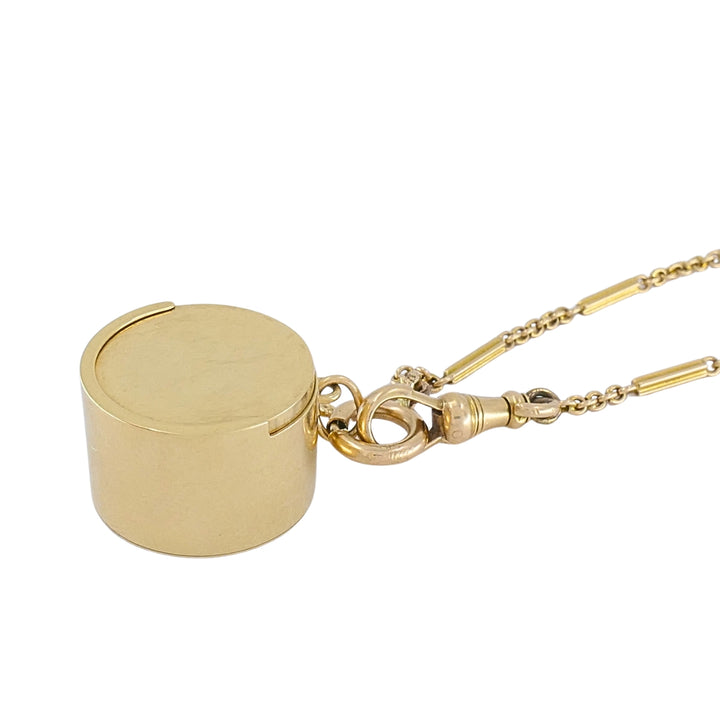 14k Gold Coin Holder Pendant 14k Bar Link Chain Necklace