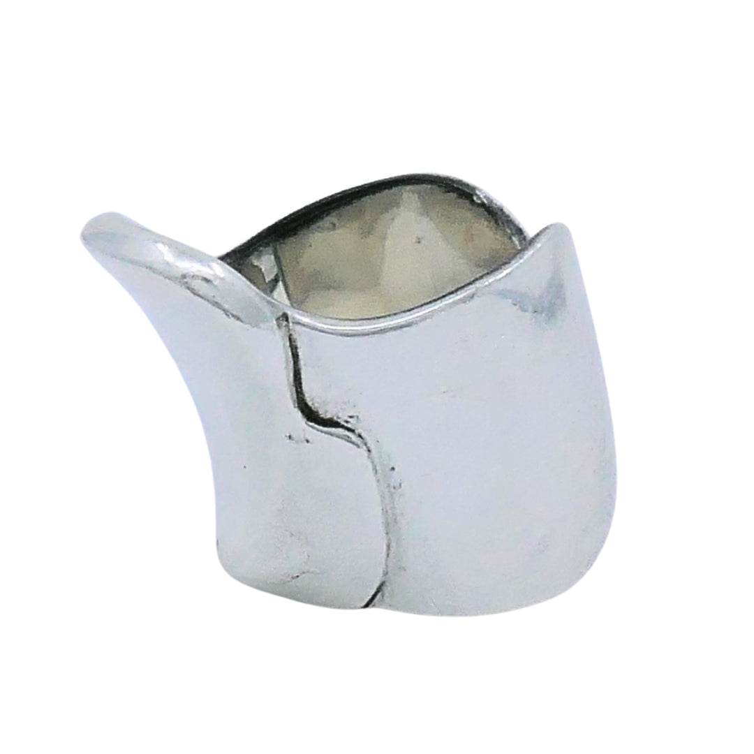Hermès Galop Sterling Silver Wide Band Ring, Size 5.75