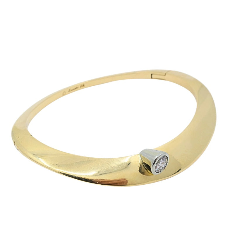 Lacroix Mid Century 14K Gold Diamond Bracelet Bangle