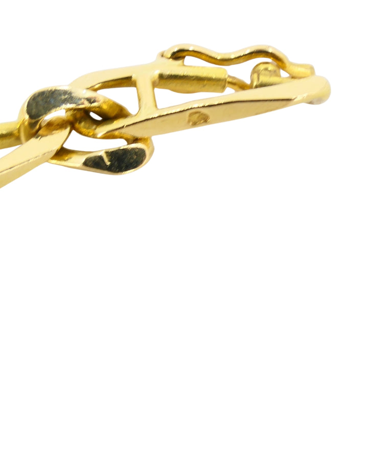 Vintage Chain Necklace French 18k Gold Figaro Link