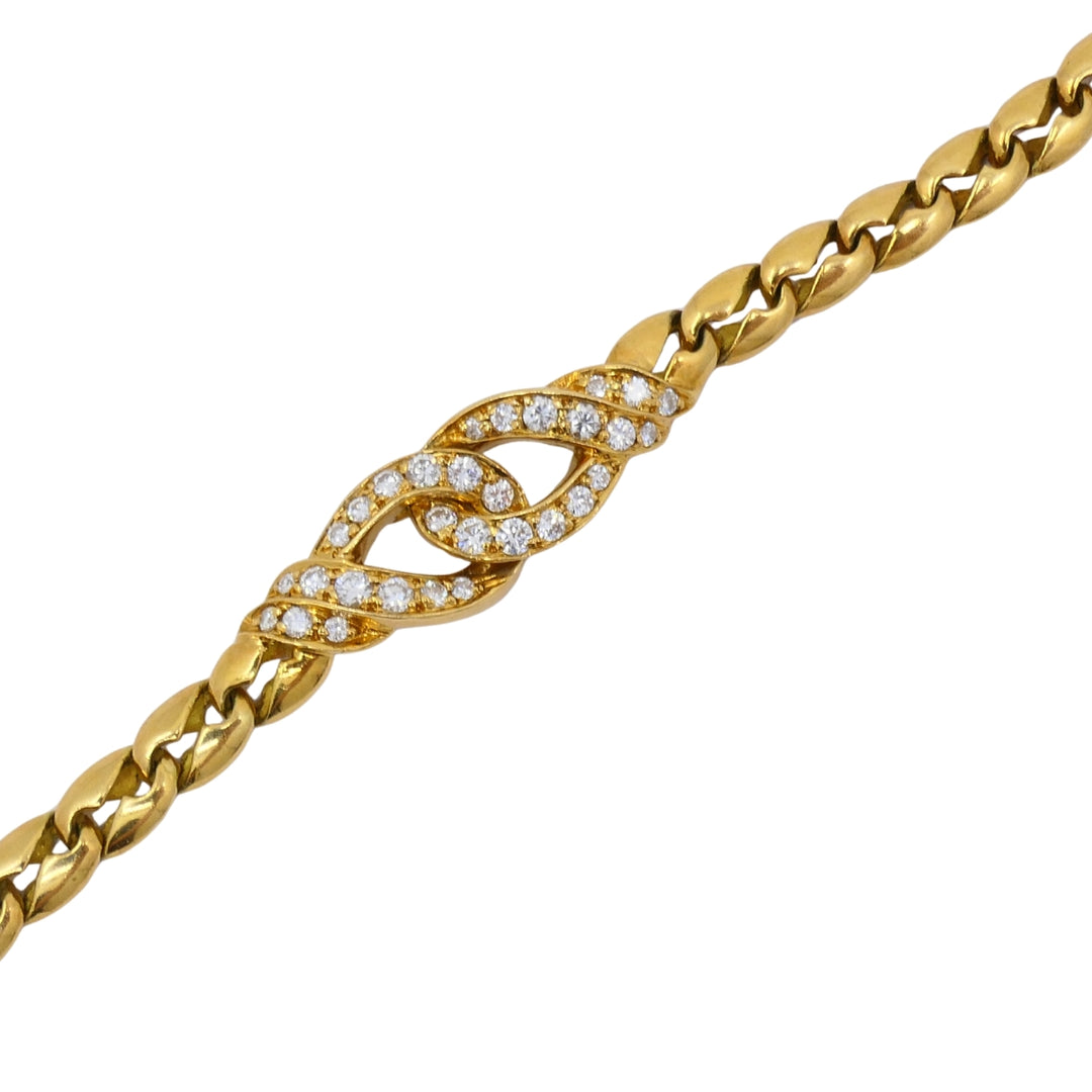 Vintage Boucheron Diamond Necklace 18k Gold Chain France