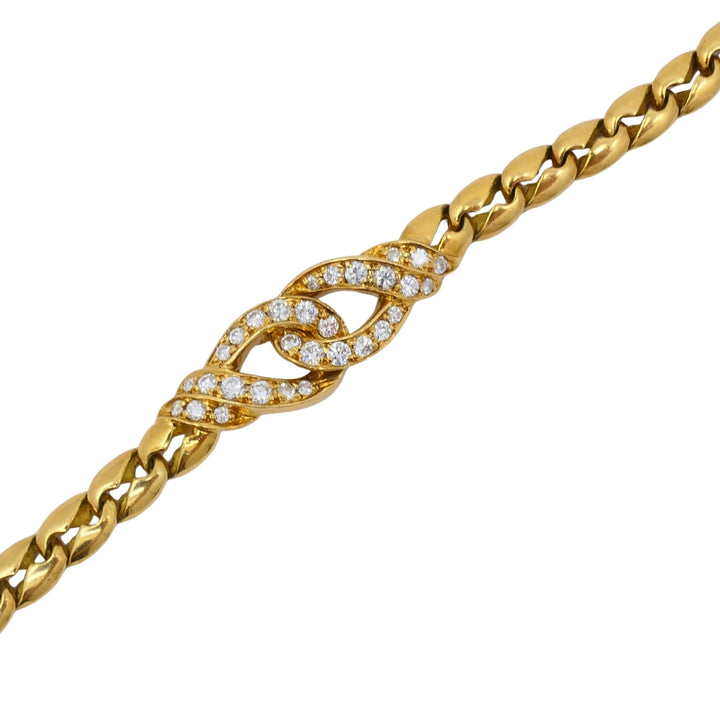 Vintage Boucheron Diamond Necklace 18k Gold Chain France