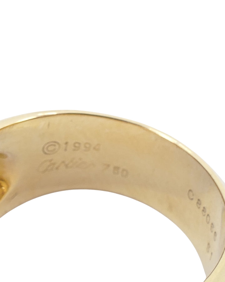 Cartier Vintage Dome Ring Gold Gemstones Enamel Size 5.75