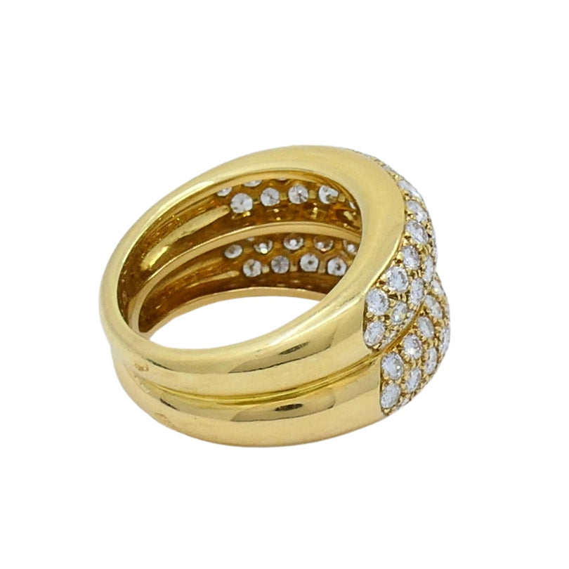 Cartier Double Band Dimond Gold Ring