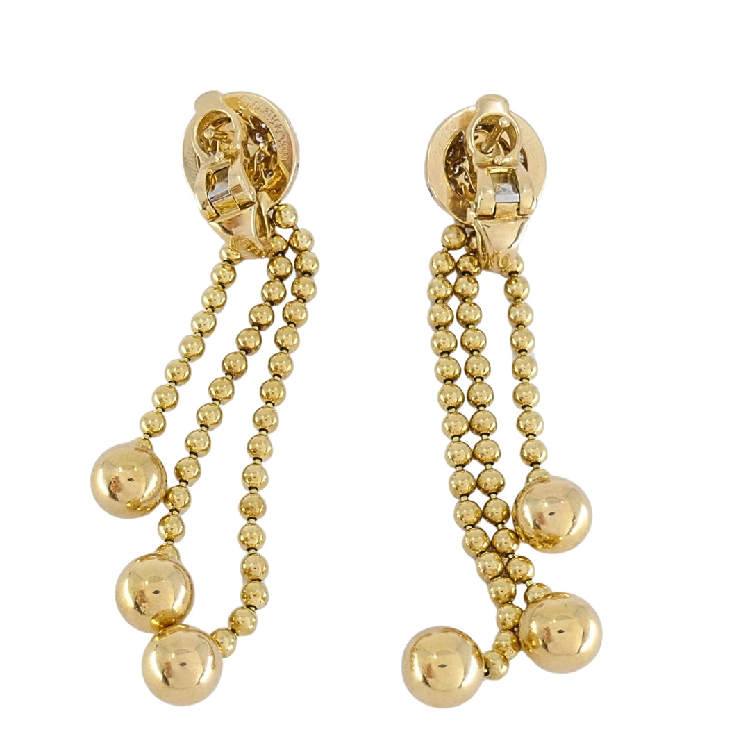 Cartier Nouvelle Vague Draperie 18k Gold Diamond Tassel Earrings, 1999