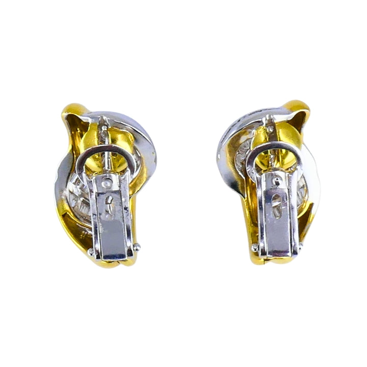 Vintage Luca Carati Diamond Earrings 18k Gold Italian Estate Jewelry