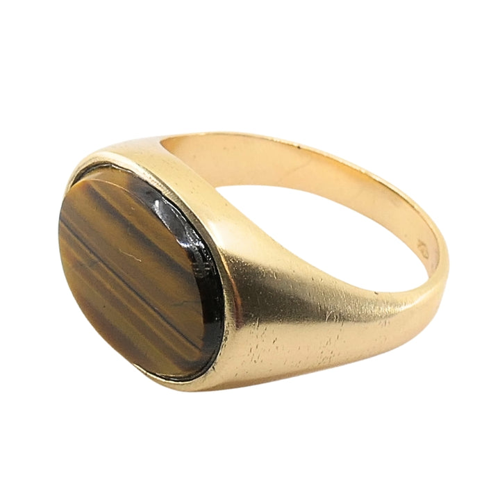 Vintage Tiger’s Eye Oval Ring 10k Gold