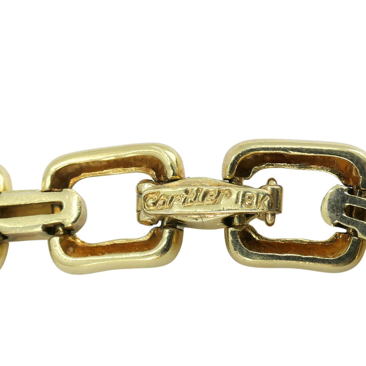 Vintage Cartier 18k Gold Diamond Square Link Collar Necklace