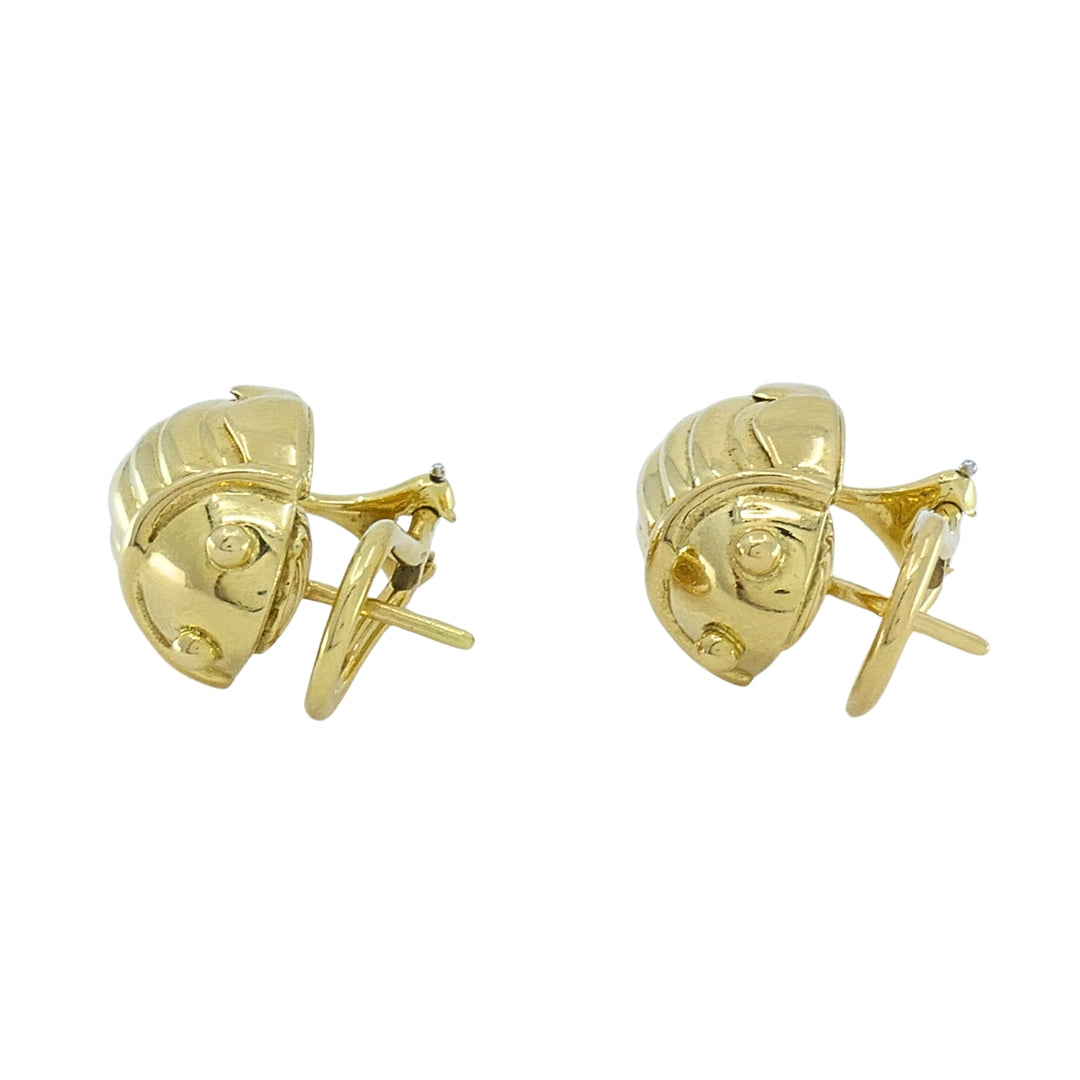 Tiffany & Co. 18k Yellow Gold Scarab Earrings, Circa 1993