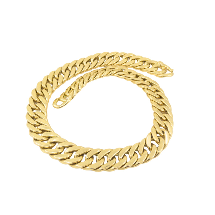 Vintage Carlo Weingrill Necklace 18k Gold Flat Curb Link Necklace