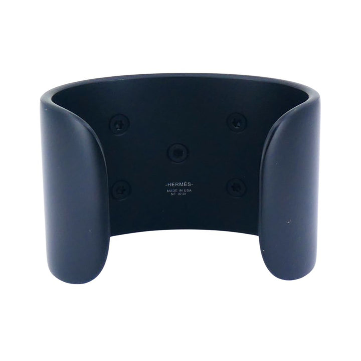 Hermes Collier de Chien Black Aluminium Sunset Cuff Bracelet