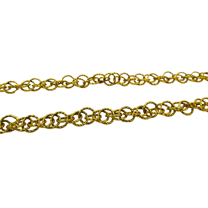 18k Gold Twisted Link Chain Necklace French Jewelry