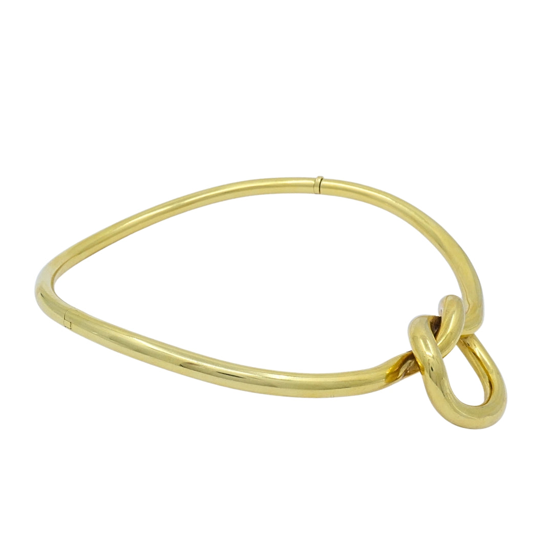 Vintage 18k Gold Love Knot Hinged Collar Necklace