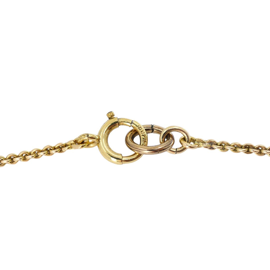 Vintage 14k Gold Diamond Pearl Heart Pendant Necklace