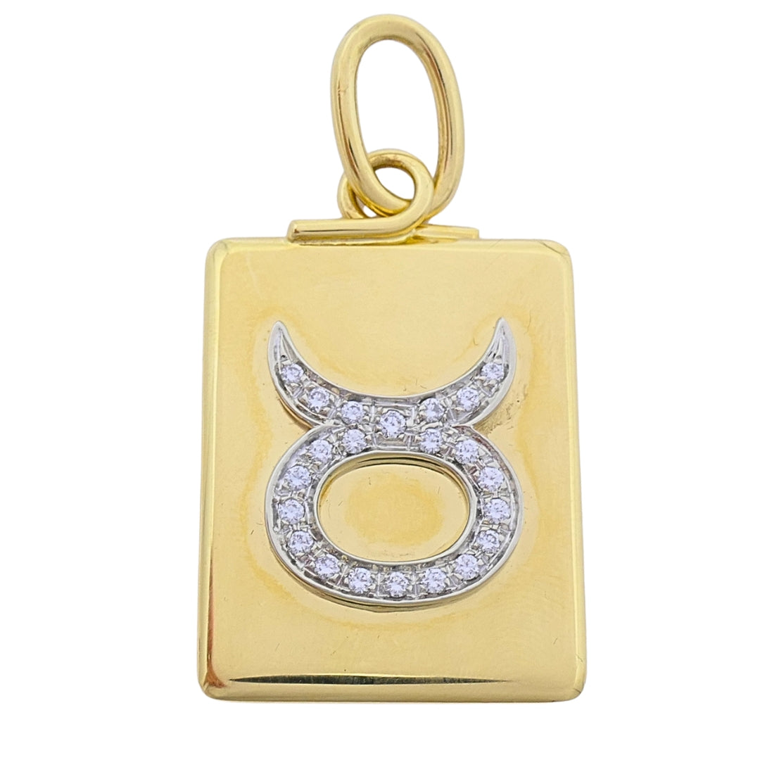 Pomellato 18k Gold Diamond Taurus Zodiac Pendant