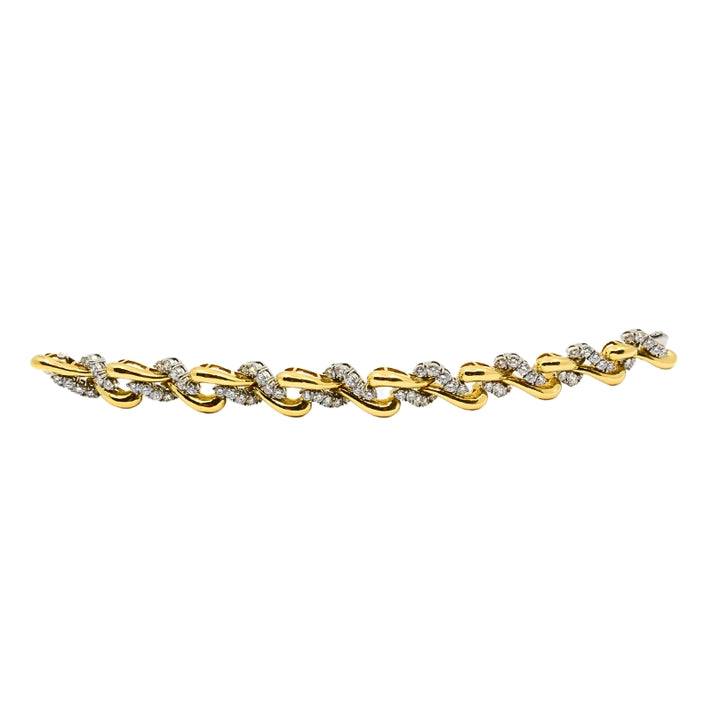Vintage French Platinum & 18k Gold Diamond Bracelet