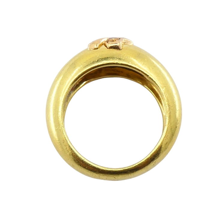 Van Cleef & Arpels 18k Gold Diamond Leaf Motif Ring