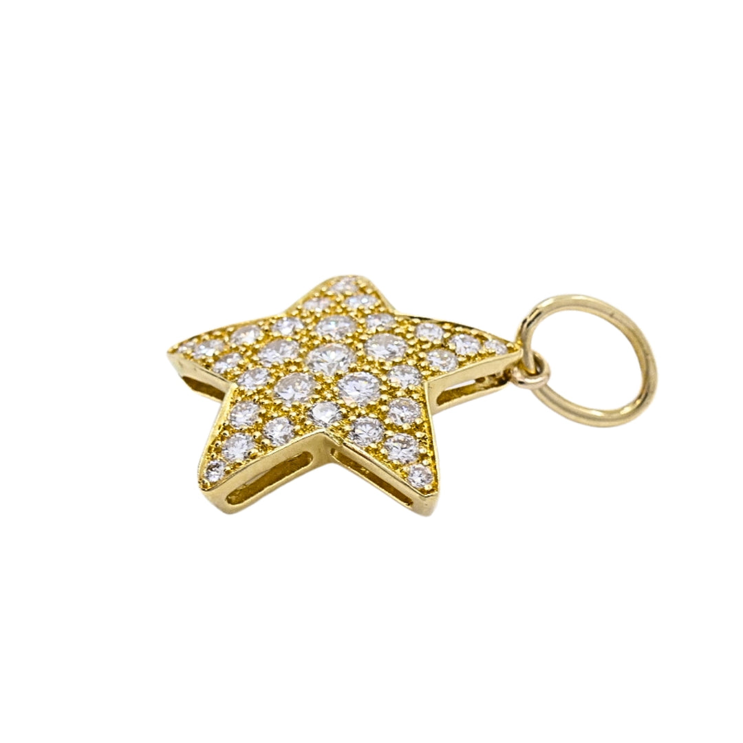 14k Gold Diamond Star Pendant 10k Gold Choker Necklace