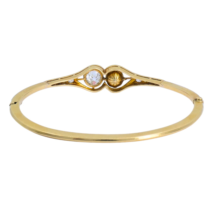 Edwardian Diamond Bracelet Pearl Gold Platinum Filigree Pattern