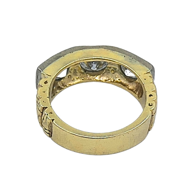 Vintage Three Stone Diamond Ring 14k Gold