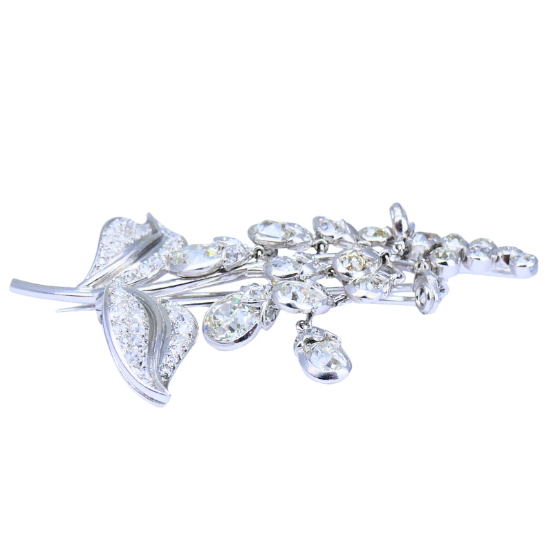 Antique Rene Boivin Platinum Diamond Brooch Circa 1880s