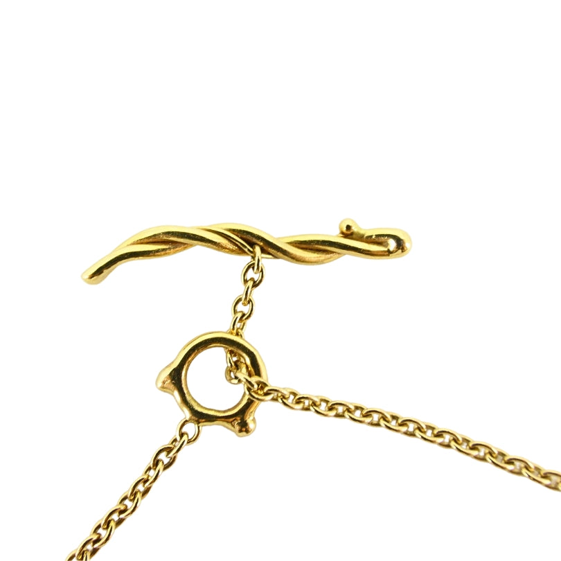 Crystal Rock Pendant 18k Gold Chain Necklace