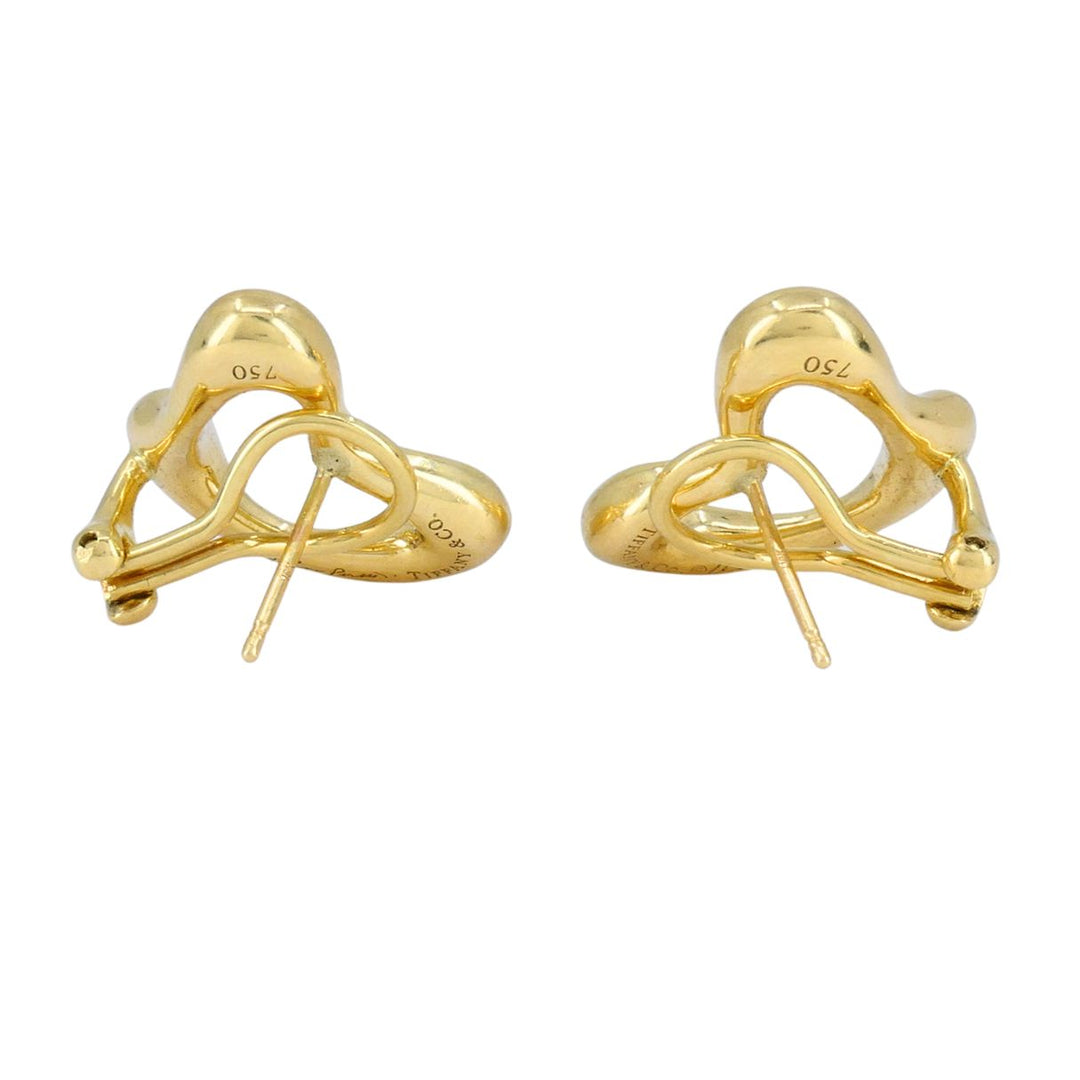 Tiffany & Co. Elsa Peretti Open Heart 18k Yellow Gold Clip Earrings