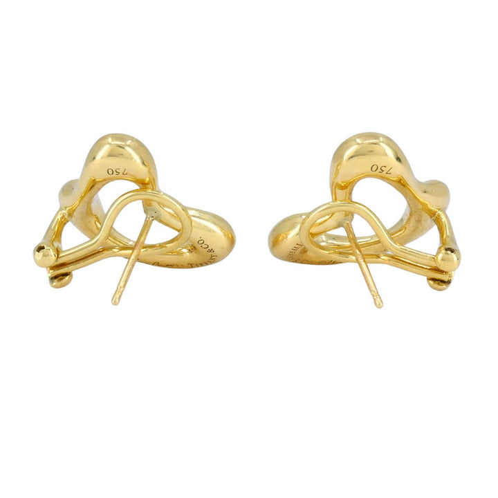 Tiffany & Co. Elsa Peretti Open Heart 18k Yellow Gold Clip Earrings