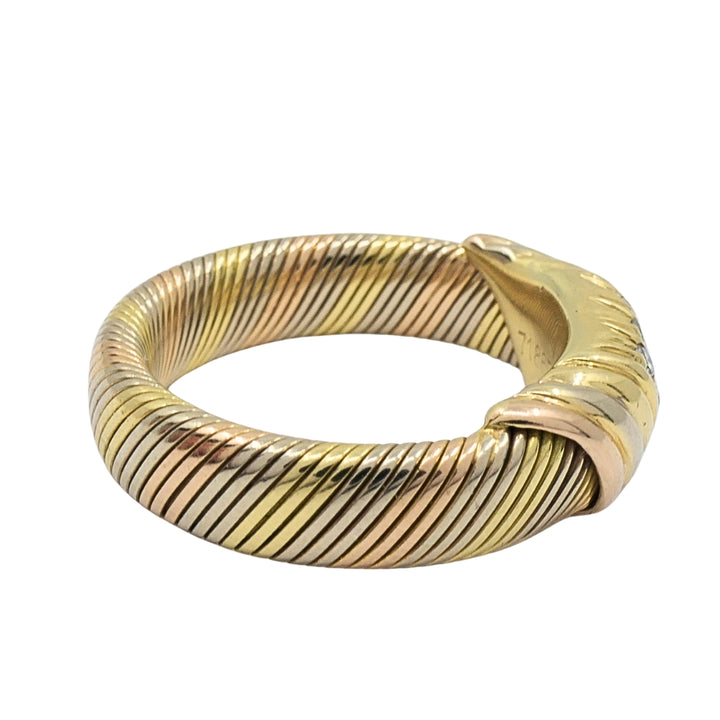 Cartier 18k Tri-Color Gold Diamond Band Ring