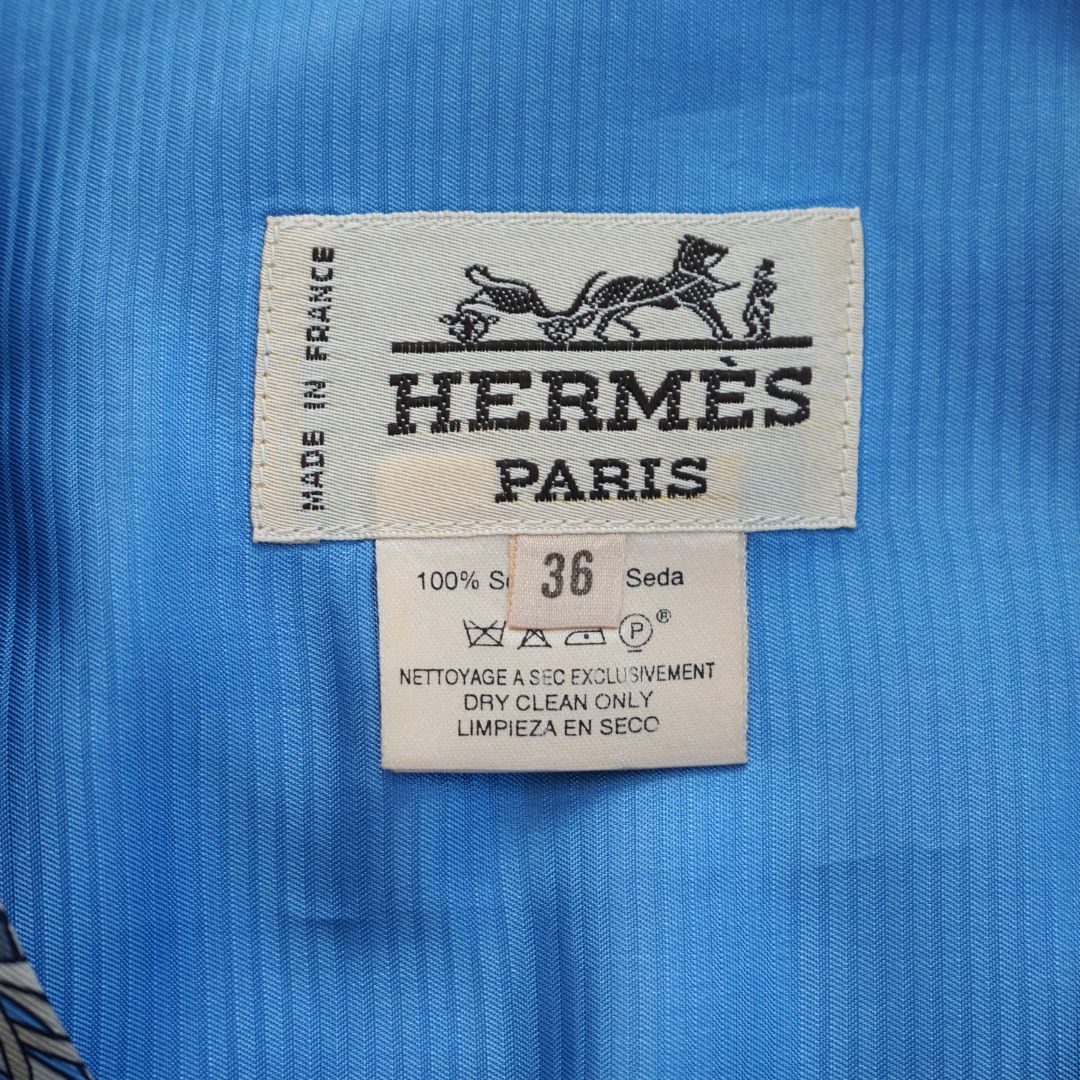 Hermès Blue Silk Buttoned Vest