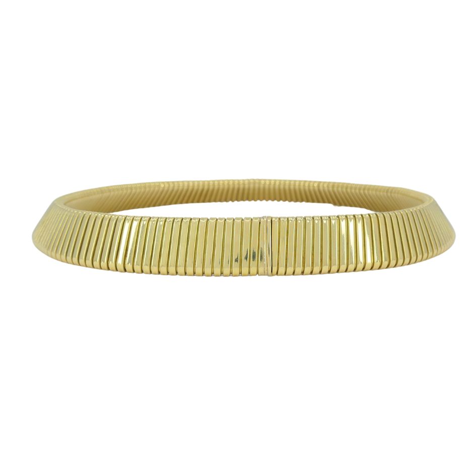 Vintage Carlo Weingrill 18k Gold Tubogas Choker Necklace